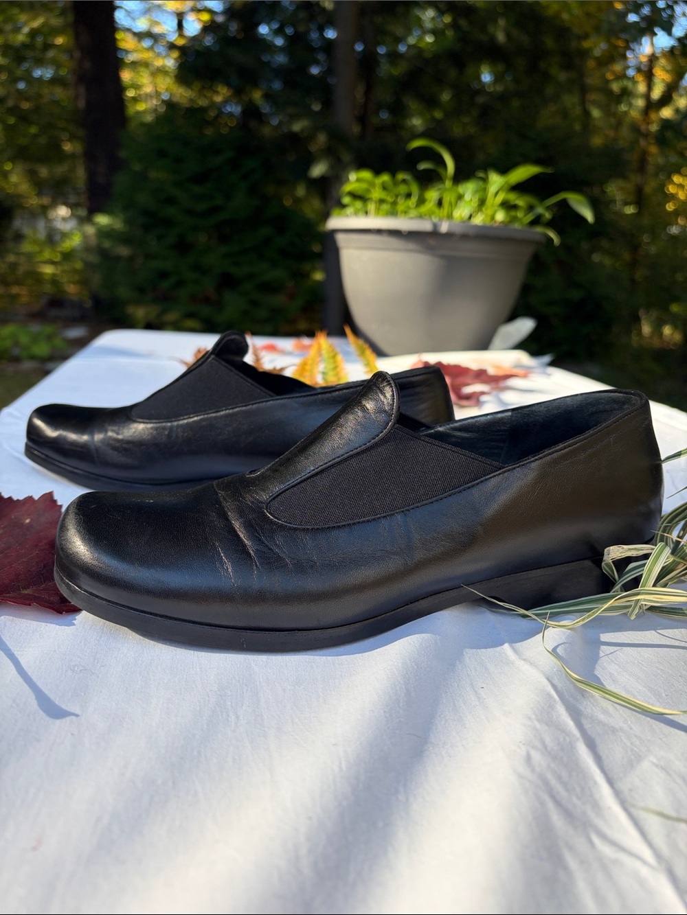Taryn Rose Black Micro Heeled Loafers
